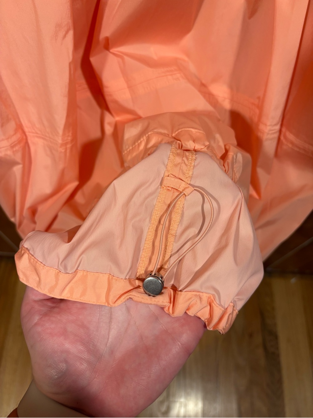 Athleta Light Coral Drawstring Bubble Hem Skirt Translucent Parachute Fabric - Picture 8 of 10